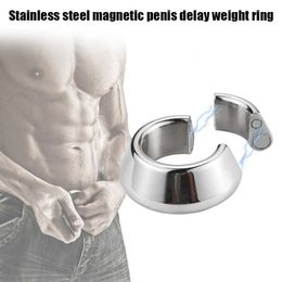 Beauty Items Weighted Magnetic Stainless Steel Enhance Penis Delay Ring Stretcher for Men Adult SN-Hot
