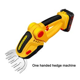 36V Mini Excavator Brush Cutter Hedge Trimmer Wireless Rechargeable Grass Shear Electric 2-in-1 Electric Hand Held Shrubbery For Garden