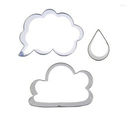 Baking Moulds 3 Pcs White Clouds Droplet Cookie Cutter Biscuit Embossing Machine Chocolate Pastry Syrup Mould Cake Decorating Tools
