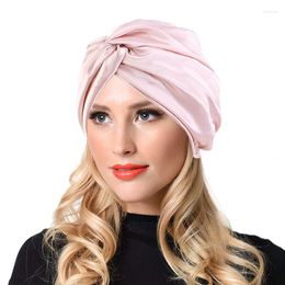 Ethnic Clothing Muslim Silk Double-Layer Night Cap Hijab Scarf African Turbante Mujer Headscarf Bonnet Trendy Turban Caps For Women