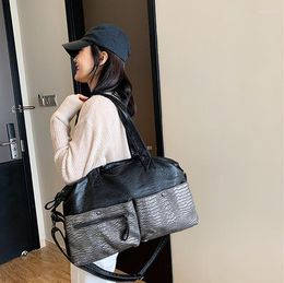 Evening Bags Women Novelty Big Size Pu Leather Black Sling Shoulder Bag For Female Casual Cool Large Multi Pocket Crossbody