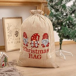 Christmas Decorations Gift Bag Drawstring Letter Large Capacity Candy Packaging Pouch Festival Atmosphere Cookie Decoration Birthday