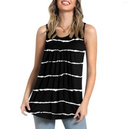 Women's Tanks Striped Printed Tank Tops For Women Casual Loose Basic Vest Top Summer Style Female Plus Size Clothing