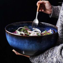 Bowls FANCITYPlatycodon Grandiflorum Home Japanese Style Large Bowl Salad Creative Noodle Ceramic Soup Pot R