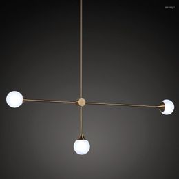 Pendant Lamps Nordic 3 Lights Art Style Living Room Light Loft Geometric Dining Coffee Shop With Led Bulbs G4 90-260V
