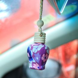 Interior Decorations Car Hanging Pendant Fragrance Air Freshener Empty Glass Bottle For Essential Oils Diffuser