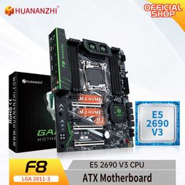 HUANANZHI F8 LGA 2011-3 Motherboard with Intel XEON E5 2690 V3 kit set Support the DDR4 RECC NON ECC NVME SATA USB 3.0