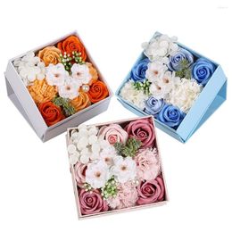 Decorative Flowers Handmade Soap Flower Gift Box For Birthday Wedding Decoration Anniversary Mother Day Valentine Home Decor