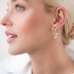 Backs Earrings Dangle Set Delicate Small With Big Ears Zircon Ear Ringing Jewellery For Women Studs