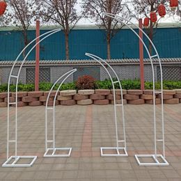 Party Decoration 2pcs Wedding Backdrop Arch Stage Welcome Wrought Iron Flower Stand Horn Door Arc Home Climbing Vines