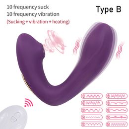 Beauty Items 10 Modes 3 IN 1 Vibrator Clit Sucking Stimulator Tongue Licking Masturbator Wearable G-Spot Heating Massager Chargeable sexy Toys