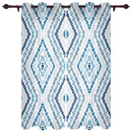 Curtain Bohemian Ethnic Geometry Window Curtains For Living Room Kitchen Indoor Decor Treatment Valances