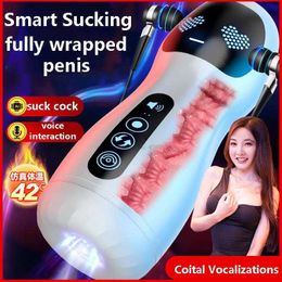 Beauty Items Male Machine Masturbating Automatic Powerful Sucking Masturbation Cup Masturbator Anal Vagina Real Pussy sexy Toys for Men