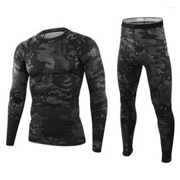 Men's Tracksuits Men's Military Camouflage Fleece Thermal Underwear Suit Russian Tactical Casual Tracksuit Men Autumn Winter Army Top