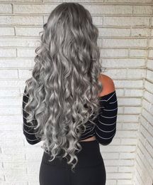 Salt and pepper silver grey drawstring human hair long ponytail extension wraps Grey kinky curly pony tail hairpiece 120g 140gg 1pcs