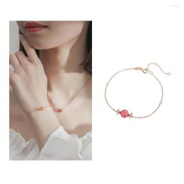 Charm Bracelets Beadsnice Natural Citrine Strawberry Crystal Silver Bracelet Luxury High Quality Gemstone Chain Pearl Jewellery ID 40972