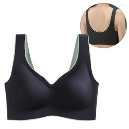 Yoga Outfit Comfortable Plus Size Bra Latex Push Up Sports Breathable Seamless Bras For WomenBh Comfort Cooling Gathers -Proof Pad