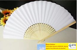 Wedding Favors Gifts Elegant Solid Candy Color Silk Bamboo Fan Cloth Wedding Hand Folding FansDHL