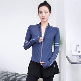 Active Shirts Sports Coat Female Professional Training Fitness Jacket Standing Collar Long Sleeve Yoga Clothes Outdoor Running Speed Dry