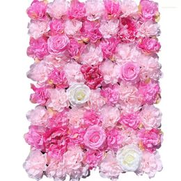 Decorative Flowers 40X60CM Fake Flower Background Wall Artificial Silk Hydrangea And Rose Wedding Shop Home Party Decoration