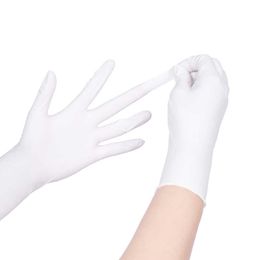 24pieces Stock in USA White Nitrile Gloves powder free exam gloves synthetic nitrile