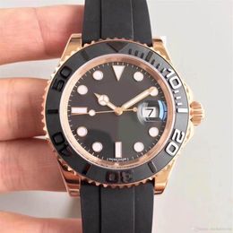 Men's watch 18CT rose gold shell 116655 series 40MM ceramic bezel sapphire glass automatic mechanical movement rubber strap280E