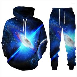 Men's Tracksuits Europe And The United States Fashion 3G Print Digital Star Trend Lovers Outfit Male/Female Spring Sports Hoodie Leisure Set
