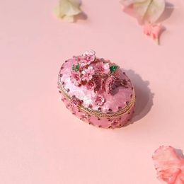 Gift Wrap Alloy Jewelry Box Cherry Blossom Romantic Ring Wedding Creative