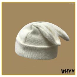 Ball Caps Ears Hat Women Autumn And Winter Knitted Wool Warm Korean Version Of Japanese Girl 's Beanie