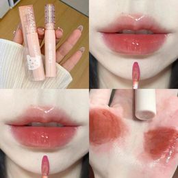 Lip Gloss Strawberry Bubble Glaze Mirror Water Light Glass Clear Tint Not Sticky Moisturizing Liquid Lipstick Oil