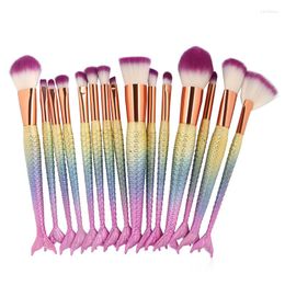 Makeup Brushes 6/10/15pcs Mermaid Set Foundation Powder Blending Eyeshadow Contour Concealer Blush Cosmetic Beauty Make Up Kits