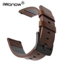 Watch Bands Italian Oily Leather Watchband 20mm 22mm For Galaxy 42mm 46mm SM-R810 R800 Quick Release Band Sports Wrist Strap342g