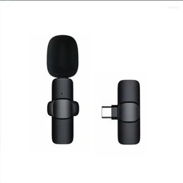 Microphones Wireless Lavalier Microphone For Mobile Phone Live Video Recording Noise Reduction Mini Mic K9