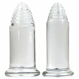 Beauty Items Huge Anal Plug Transparent Crystal Glass Dildo Man/Women Masturbator Dilator Buttplug Adults sexy Toys Toys.