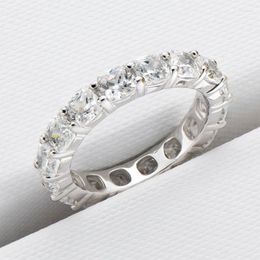 Cluster Rings LESF Wedding Bands 925 Sterling Silver Engagement Ring Women Superior Grade White SONA Stone Bridal Gift