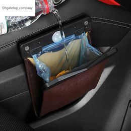 PU leather car dustbin Premium series garbage bag suspension folding accessories in front cab