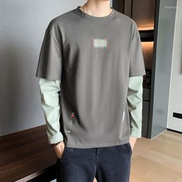 Men's T Shirts The Autumn 2022 Long-sleeved All-cotton Schoolboy T-shirt For Boys Korean Version Of Trend Round Collar Loose And Handso