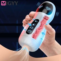 Sex toy massager Male Masturbator Cup Realistic Tongue and Mouth Vagina Blowjob Machines Toy for Men Pocket Stroker Vibrating