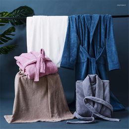 Women's Sleepwear Couples Homewear Winter Lengthen Robe Men Women Toweling Terry Hooded Cotton Bathrobe Soft Bata Novia Sleeprobe Casual