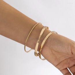 Bangle Modern Jewelry Europe And America Style Simply Design Open Metallic Gold Color For Women Party Gifts