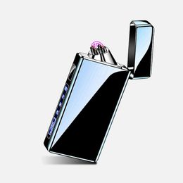 Latest USB Colorful Zinc Alloy Lighter Battery Charging Double ARC Dry Herb Tobacco Cigarette Cigar Handpipes Smoking Portable Windproof Lighters