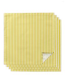 Table Napkin Yellow Pinstripe Napkins Set Soft Handkerchief Wedding Banquet Dinner Decoration Custom