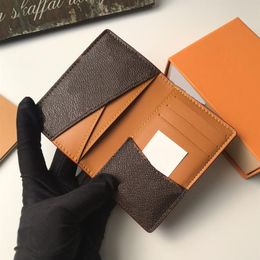 Card Holder High quality Classic Style Orange Genuine Leather wallet purse Passcard Pocket Passport294p