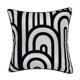 Pillow DUNXDECO Modern Art Retro White Black Geometric Square Case Sofa Chair Bed Decorative Cojines Room Deco