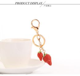 Strawberry Keychain Key pendant Women's Bag Pendant Delicate Creativity Birthday Gift