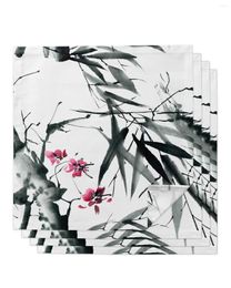 Table Napkin Bamboo Leaf Petal Blooming Napkins Cloth Set Kitchen Dinner Tea Towels Design Mat Wedding Decor