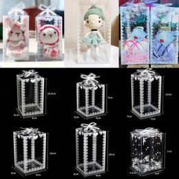 Gift Wrap 10pcs Plastic Packaging Box Transparent Printing Chocolate Candy Flower Wedding Favour For Party Birthday Surprise