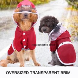 Dog Apparel Oversized Waterproof Raincoat Medium Large Safety Walking Rain Gear Supplies Two-Legged Jacket Clothing