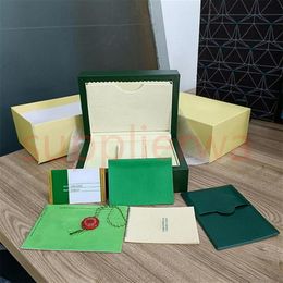 hjd RO Green lex brochure certificato scatole per orologi scatola regalo di qualità AAA a sorpresa scatole quadrate squisite a conchiglia Custodie Borsa per il trasporto h254Q