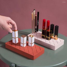 Storage Boxes 12/24/36 Grid Silicone Lipstick Box Makeup Organiser Display Stand Make-up Brush Eyebrow Pencil Holder For Cosmetics